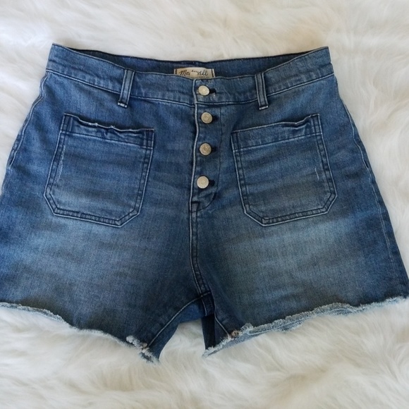 Madewell Pants - Madewell button front high rise denim 31 shorts